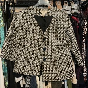 Studio M Petite Black and Tan Blazer Size MP